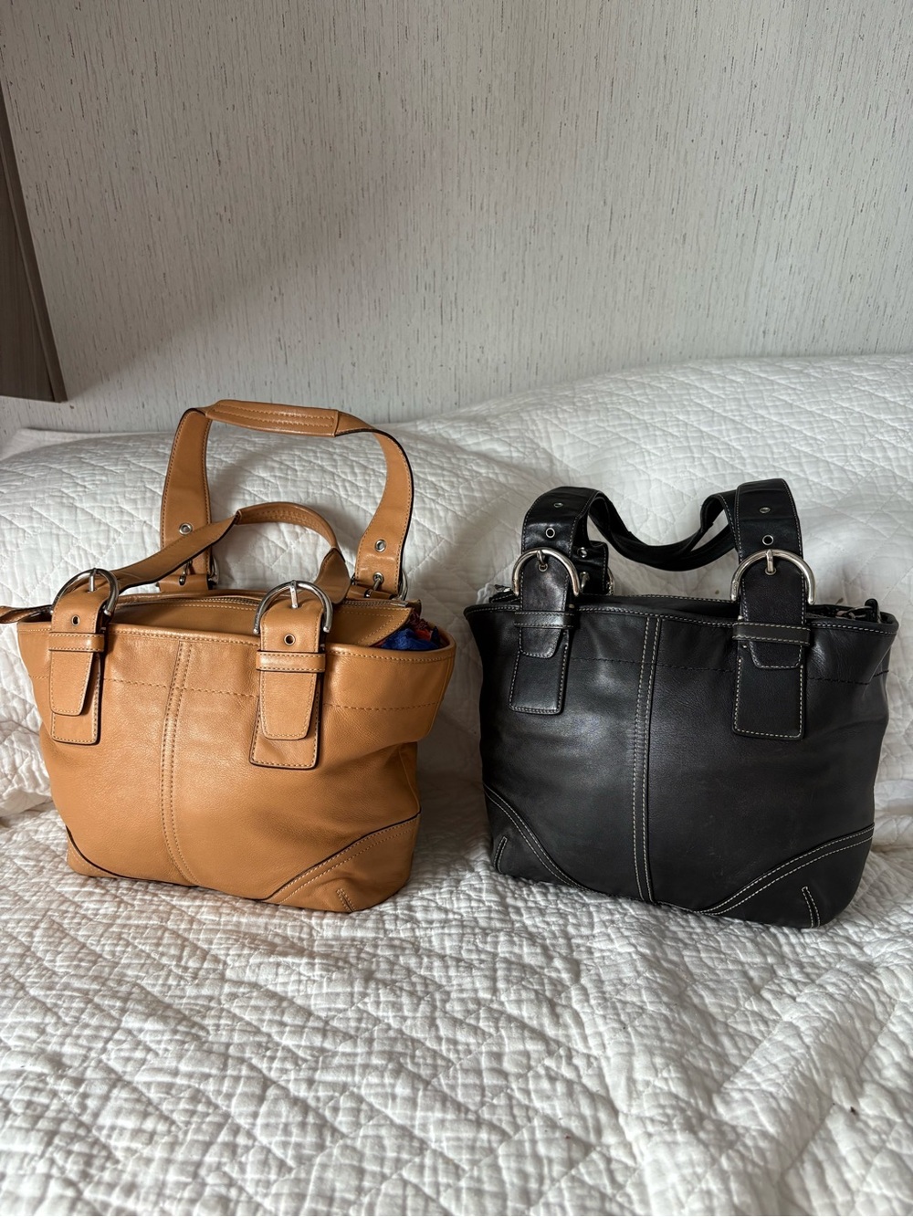 coach soho mini bucket tote bundle 9544 tan and black silver vintage 2004 2006 - Picture 2 of 14
